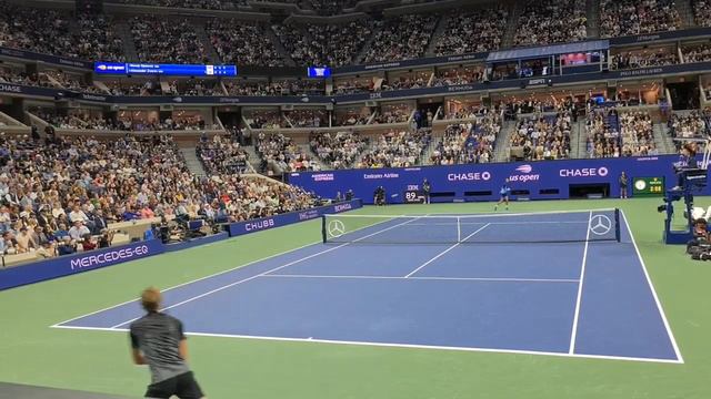 Novak Djokovic vs Alexander Zverev Court Level View US Open 2021 Incredible 53 Points!!! смотреть онлайн