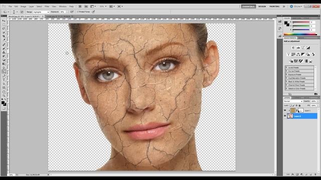 Crack & Peel Face Technique - Photoshop Tutorial смотреть онлайн