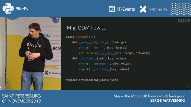 [ENG] Serge Matveenko (Assaia Apron AI): Mnj — The MongoDB library which feels good / #PiterPy смотреть онлайн
