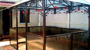 Пример, как можно сделать беседку из металла и поликарбоната своими руками, конструкция, дизайн