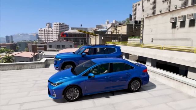 Volkswagen vs Toyota Ailesi Arabalar Çatı Parkurunda - GTA 5 смотреть онлайн