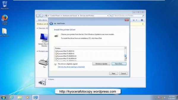 Драйвер на Принтер Kyocera Fs