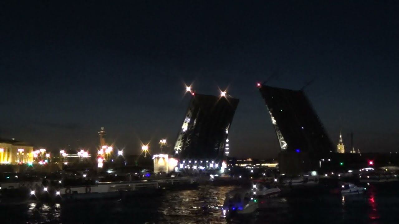 Ночной Санкт-Петербург и разводные мосты. смотреть онлайн