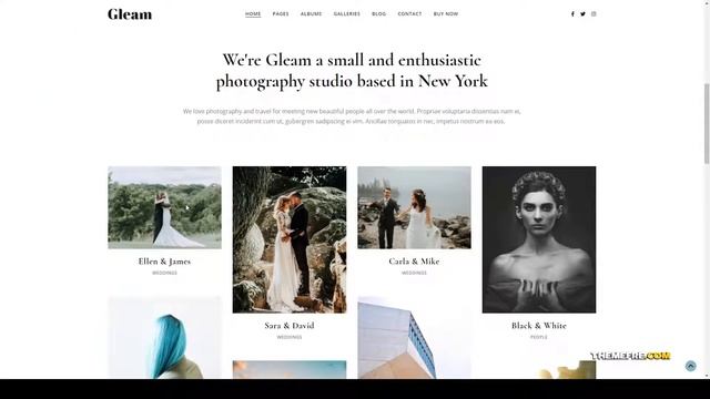 Gleam - Portfolio Photography WordPress Theme gallery photography theme Website Builder смотреть онлайн