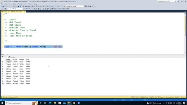 SQL Basic Comparison Operators Tutorial смотреть онлайн
