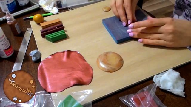 Кулон и серьги из полимерной глины. Имитация натуральных камней (Polymer clay necklace. Time lapse) смотреть онлайн