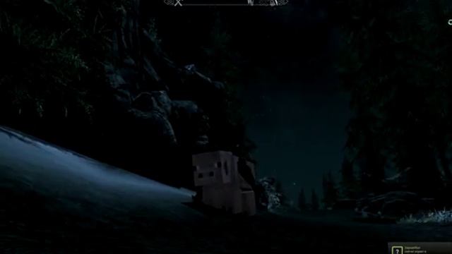 The Elder Scrolls V: Skyrim, поездка на хрюше из Minecraft смотреть онлайн