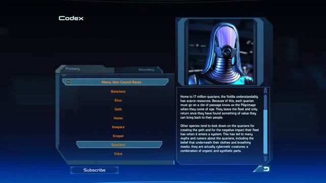 12. Mass Effect - Codex - Aliens: Non-Council Races - Quarians смотреть онлайн