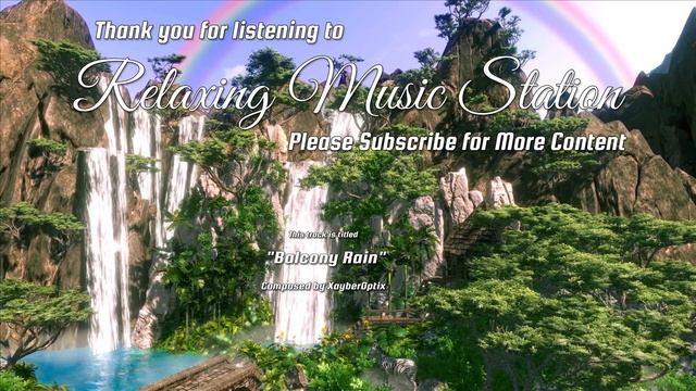 Relax To Sounds Of Waterfalls And Serene Piano Music Balcony Rain