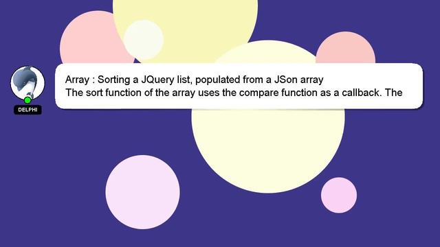 Array : Sorting a JQuery list, populated from a JSon array смотреть онлайн