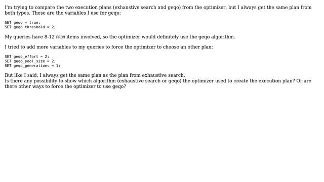 Databases: Problem with PostgreSQL and the geqo optimizer смотреть онлайн