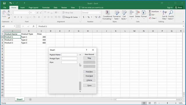 How to Enter Data in to a spreadsheet using Data Entry Form in Excel 2016 смотреть онлайн
