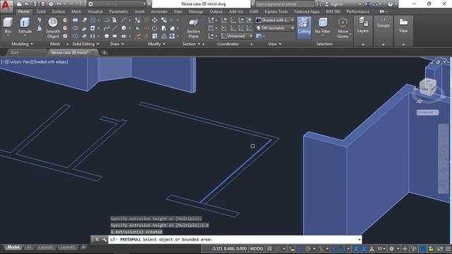 AutoCAD 2017 Módulo 3D - 01/03 Levantando as paredes смотреть онлайн