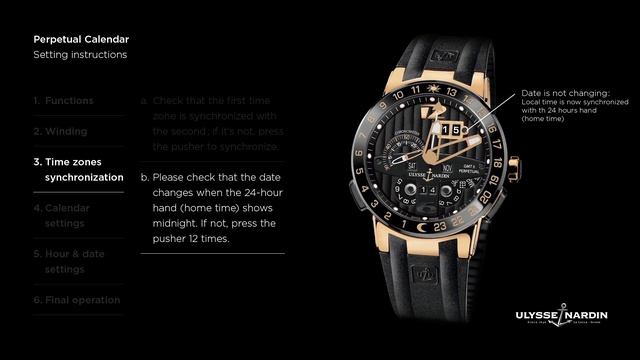 Ulysse Nardin Perpetual Calendar Setting instructions смотреть онлайн