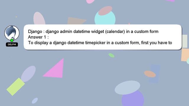 Django : django admin datetime widget (calendar) in a custom form смотреть онлайн