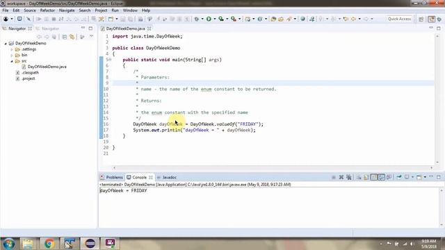 How to use valueOf(String name) method of DayOfWeek Enum? | Java 8 Date and Time смотреть онлайн
