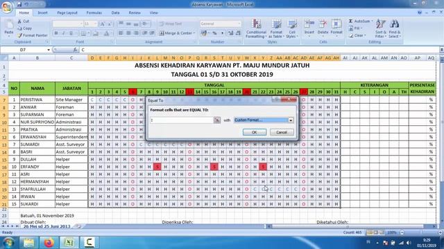 Cara buat Absensi Karyawan di Excel 2007 смотреть онлайн