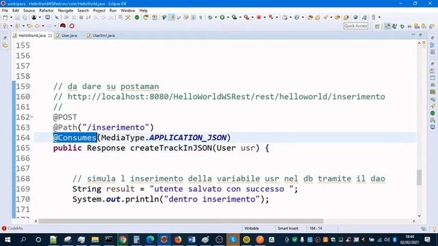 Servzi REST - Esempio POST DELETE PUT - tutorial JAVA ENTERPRISE смотреть онлайн