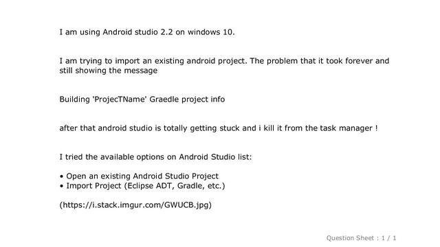 Android : Android Studio 2.2 Stuck at Building Gradle Project Info on importing existing project смотреть онлайн