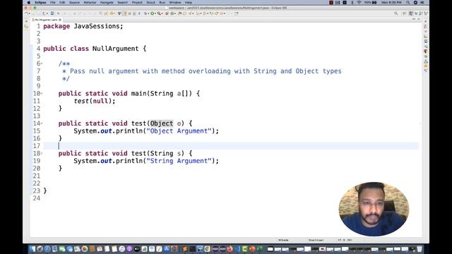 Tricky Interview Question : Pass null argument with method overloading of String and Object types смотреть онлайн