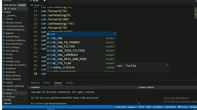 Draw Car | Full Python Code || Python Turtle смотреть онлайн