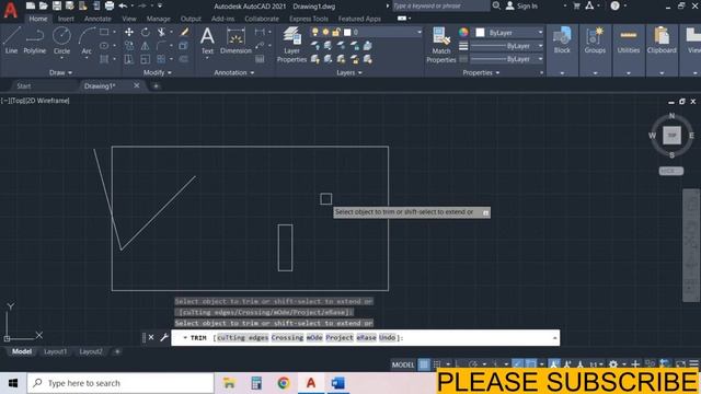AUTOCAD 2023 TUTORIALS TRIM COMMAND | EXPLAIN CAD смотреть онлайн