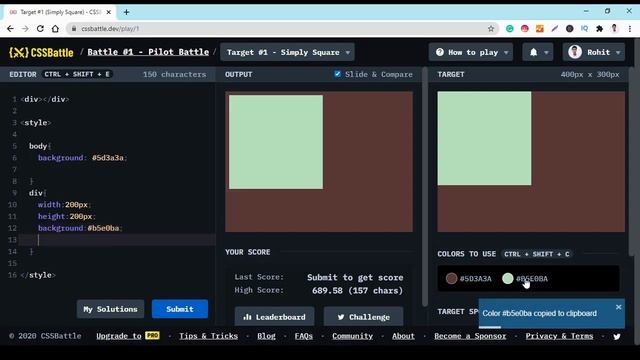CSS Battle: Simply Square || Css Battle Solution смотреть онлайн