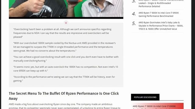 AMD RYZEN 7 1800X OVERCLOCK BEATS I7 6950X смотреть онлайн