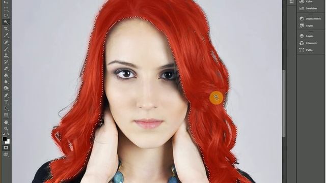 Как изменить цвет волос в Adobe Photoshop? Как обработать портрет? смотреть онлайн