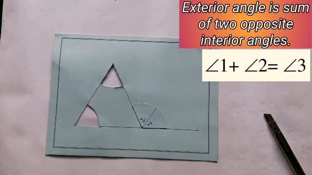 Maths Model | Exterior angle is sum of two opposite interior angles | Maths Activity | Maths projec смотреть онлайн