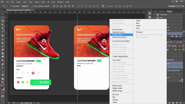 Mobile App UI Design Tutorial - Product Card | Photoshop смотреть онлайн