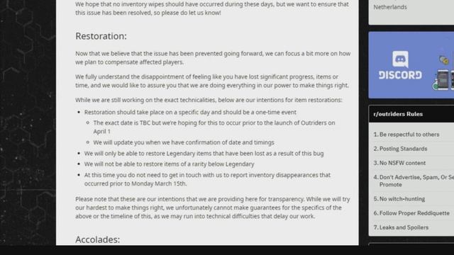 Outriders: NEW Update 1.06 Fixes The "INVENTORY WIPE" BUG Players Will Be Compensated! (Patch Notes смотреть онлайн