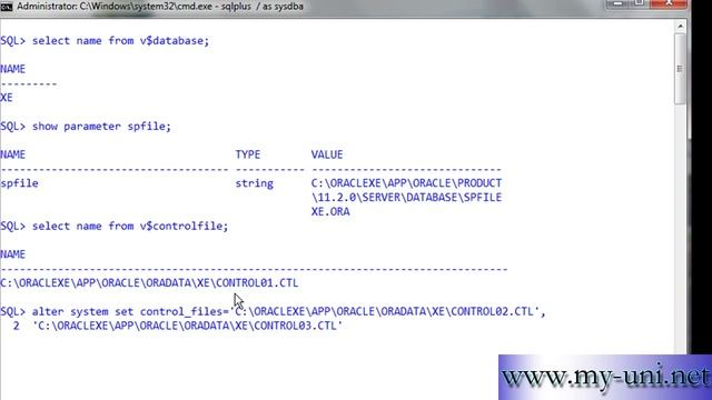 Oracle DBA, Multiplex control file, SPfile scenario, 1e15 смотреть онлайн
