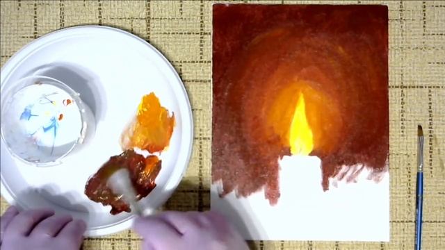 Художники от слова ХОРОШО! Рисуем свечу. Акрил (гуашь, масло). Painting for beginners. смотреть онлайн