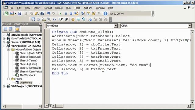 Database and customer relationship management with userform VBA Video 1 of 4 смотреть онлайн
