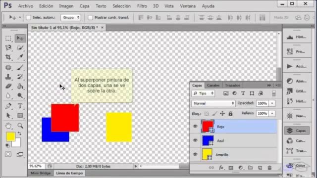 Curso de Photoshop CS6. 5.1. Fundamentos de las capas. смотреть онлайн