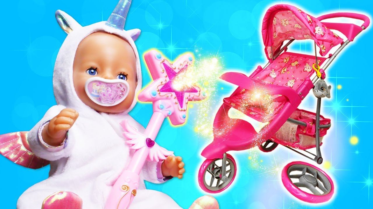 Видео куклы БЕБИ БОН - Коляска для кукол Сломалась! - Новые мультики для детей с Baby Born. смотреть онлайн