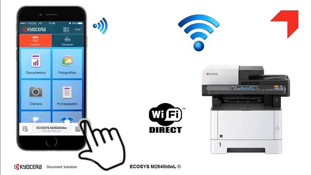 ECOSYS M2640idwL Configuración WiFi Direct Usando My Panel