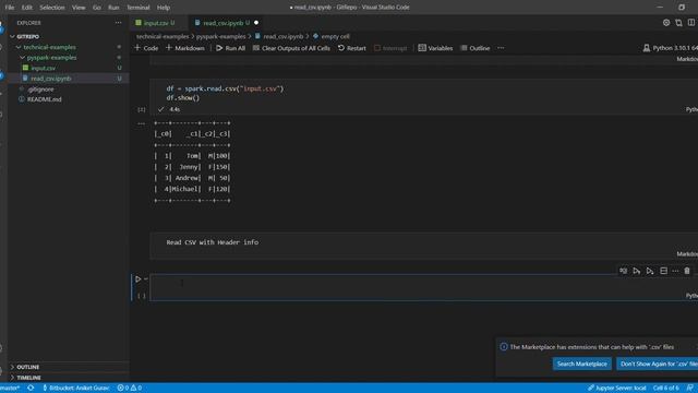 PySpark Example - How to read CSV file as Spark DataFrame смотреть онлайн