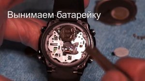 Как поменять батарейку в наручных часах Casio EDIFICE EFA-131 (модуль 5165). Инструкция на русском.