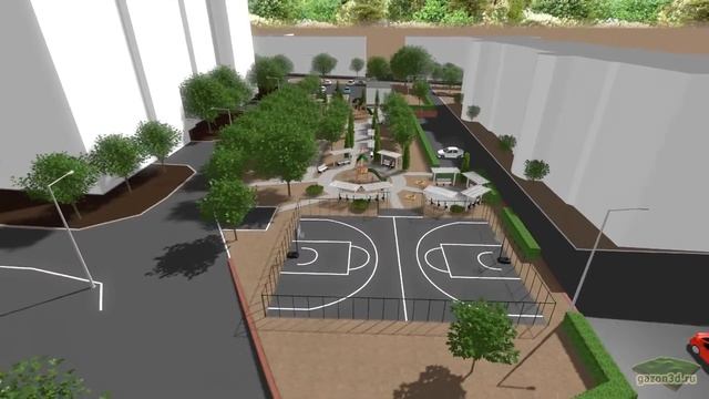 Ландшафтный дизайн двора многоквартирного дома в Краснооктябрьском районе г. Волгограда смотреть онлайн