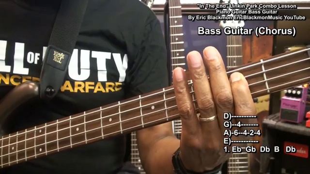 IN THE END Linkin Park 3 In 1 Guitar Lesson - Piano Intro - Bass Guitar @EricBlackmonGuitar смотреть онлайн