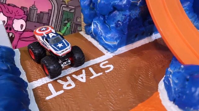 Monster Jam Arena Build #3 : DIY Toy Monster Truck Arena Play смотреть онлайн
