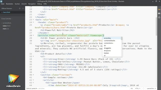 Strukturierte Daten in HTML Tutorial: Markup der Produkte strukturieren |video2brain.com смотреть онлайн