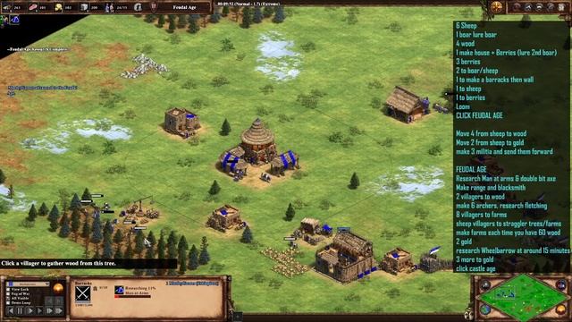 AOE2 21 Population Ethiopian Man at Arms into Archers Build Order смотреть онлайн