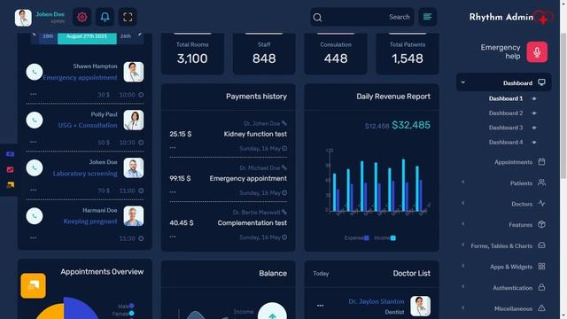 Medical Dashboard Bootstrap 5 Admin Template with RTL Dark Theme смотреть онлайн