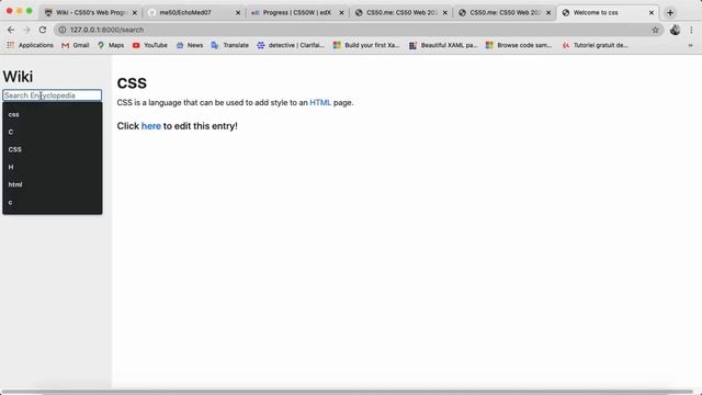 Project1 Wiki in CS50 web programming with python and javascript. смотреть онлайн