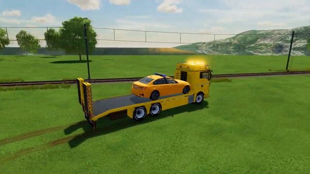 TRANSPORTING FORD RANGER PICKUP & COLOR BMW POLICE CARS WITH MERCEDES TRUCKS ! Farming Simulator 22 смотреть онлайн