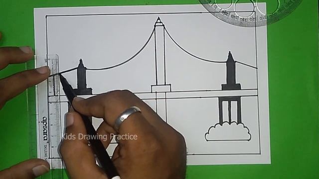 Bridge Drawing | How to draw Bridge Scenery Drawing for beginners смотреть онлайн