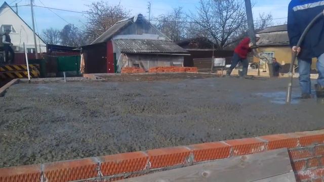 Заливка плиты перекрытия первого этажа, 10.11.2016